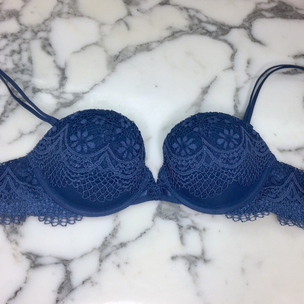 Blue Lace Push-Up Bra